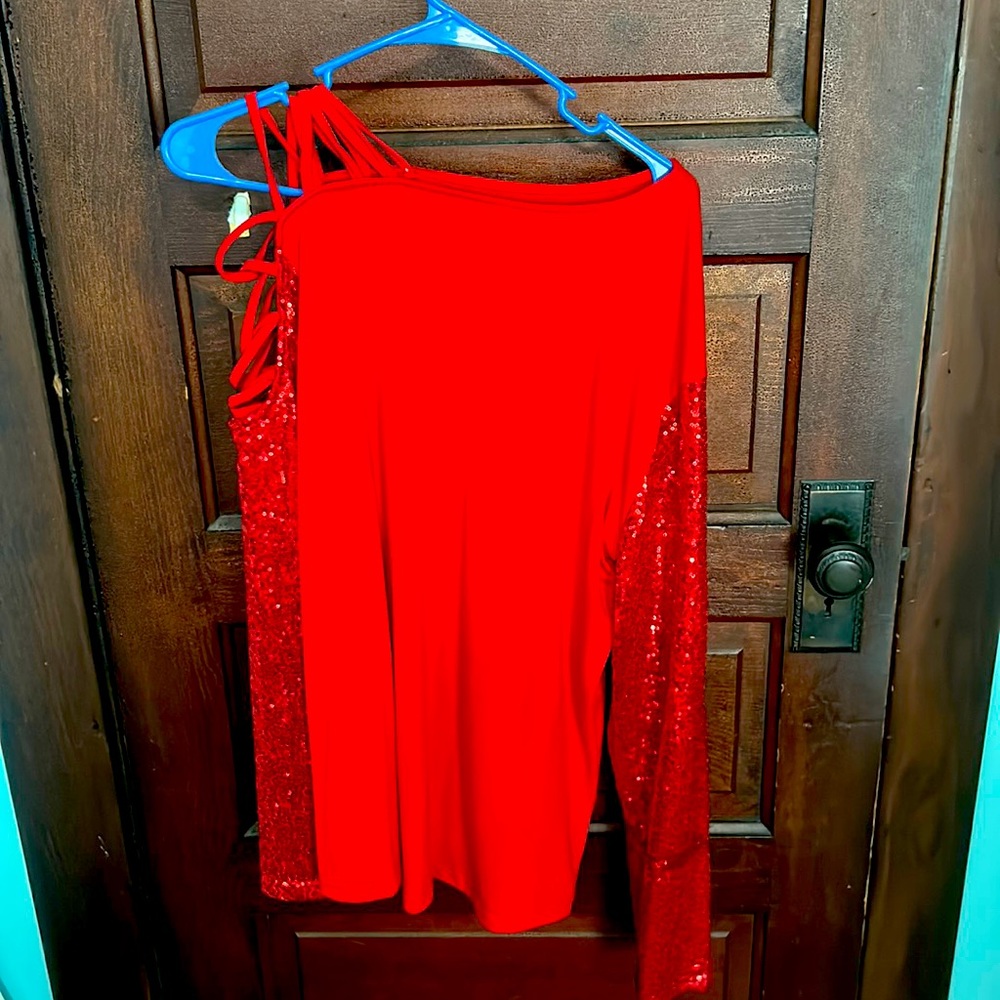 Red Glittery Top
